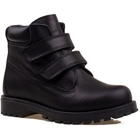 Resim Slayka Siyah Erkek Çocuk Hakiki Deri Cırtlı Bot-siyah Siyah 