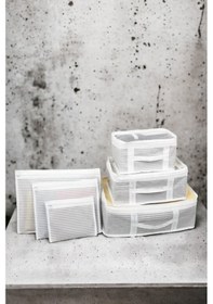 Resim Bavul İçi Organizer Düzenleyici Çizgili Seyahat Çantası 6 Parçalı Set Renkli 