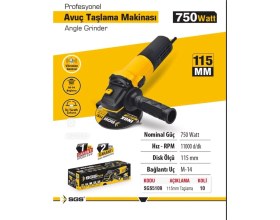 Resim Özbience Avuç Taşlama Makinesi 750W, Profesyonel Güç ve Performans 