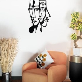 Resim Sezart Picasso Yüzler Metal Duvar Tablosu | Modern Duvar Dekorasyonu Gri 35 x 51 