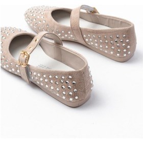 Resim Dm-6020 Bej Troklu Baret Tokalı Günlük Kadın Babet Beyaz 