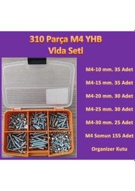 Resim M4 Yhb Vida Somun Seti-310 Adet-metrik 4 Mm-boy 10-15-20-25-30 Mm 