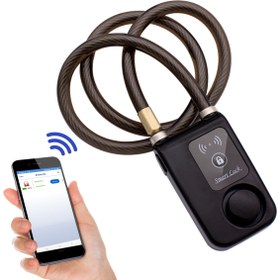Resim UpWay Hırsızlığa Karşı Anahtarsız Telefon Kontrollü Alarmlı Sirenli Motosiklet Padlock Kilit 