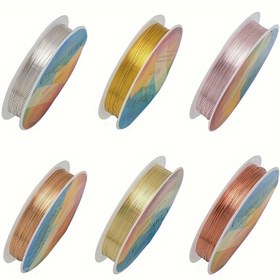 Resim 0.2mm-1mm Bakır Tel Takı Yapımı DIY El Sanatları için 