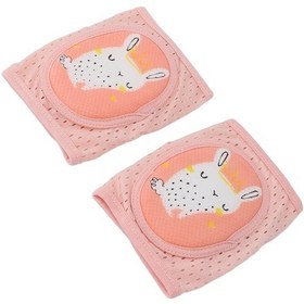 Resim Hangfox Çocuklar İçin Pembe Tavşan Desenli Yumuşak Sponge Döşemeli Diz Koruyucu - Sürtünmeye Dayanıklı, Soluklu, Öğrenirken Yürürken Ve Sürüklenirken Korumak İçin 