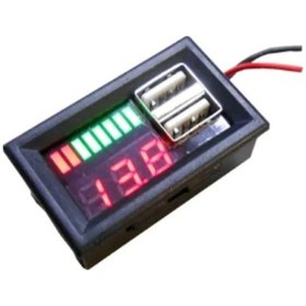 Resim Rfkumanda-5V 2A Usb Çıkışlı, Voltmetreli Akü Kapasite Göstergesi 12V 3S Pil 