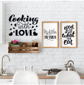 Resim Bk Home Dekoratif Doğal Ahşap Raf Mutfak Konseptli 2’Li Ahşap Tab (489668892) 
