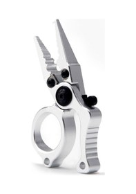 Resim Kilitli Alüminyum Mini Olta Pensi - Halka Açıcı, Misina Makası, Çok Amaçlı Balıkçılık Aleti Gümüş 