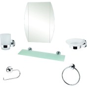 Resim Dekor Ezgi 5+1 Set Etajer.Yuvarlak Havluluk.Sabunluk.Diş Fırçalık Kağıtlık.Flotal Ayna 