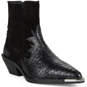 Resim Metal Detaylı Siyah Kadın Kovboy Botu Kobe 001 