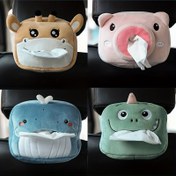 Resim Sevimli Çizgi Film Hayvan Tasarımlı Peluş Peçete Kutusu, Araba Koltuğu Arkası için Asılı Peçete Tutucu, Araba İçi Aksesuarları ve Araba Koltuğu Arkası için Peçete Kutusu. 