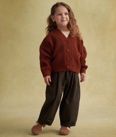 Resim Unisex Çocuk Gabardin Pilili Pantolon Haki - 3-4 Yaş 