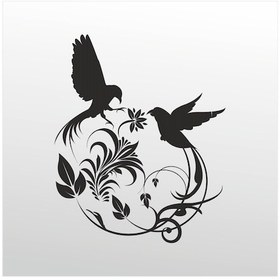 Resim Folyo Sticker Kuş Deseni Adkpquy749 200cm Uzunluk Siyah 