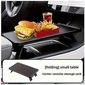 Resim Honeybeeshop Tesla Model 3/y İçin Katlanabilir Kompakt Merkezi Kontrol Küçük Masa - Yemek, İçmek Ve Bilgisayar Kullanım İçin 
