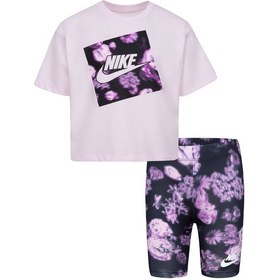 Resim Nike Nıke Boxy Tee & Bıke Short Set Kız Çocuk Tişört Şort Takım 1-4 Yaş 26k492 023 