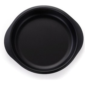 Resim Dianziye Kamp Ve Piknik İçin Taşınabilir Yapışmaz Kaplamalı Paslanmaz Çelik Servis Tabağı Siyah 