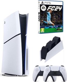 Resim Playstation 5 Slim Cd Edition + 2. Dualsense Ps5 Kol + Sarj İstasyonu + Fifa Fc 24 