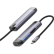 Resim Mcdodo Hu-7740 6 In 1 Type C Hdmı+Usb-3.0 Pd 100W Macbook Çevirici Çoklayıcı Adaptör-Gri 