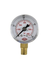 Resim Simga 0-100 Bar Çap Ø40 Mm Alttan Bağlantılı Kuru Tip Manometre 