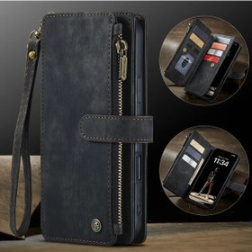 Resim Gaojunshop01 Galaxy Uyumlu S24 Plus Cüzdan Kapak Kılıf Rfıd Blok Kartlık Fermuarlı 