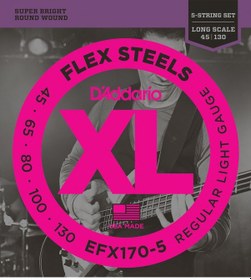 Resim D'addario Efx170-5 Bas Gitar Tel Seti. 5 Telli. Flexsteels. Regul 