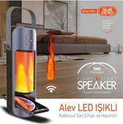 Resim Subzero SB40 Alev Led Işıklı Bluetooth Hoparlör Bluetooth/Usb/Sd/Aux/Kablosuz Şarj 