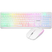 Resim Everest KM-1500 Siyah Kablosuz Rainbow Aydınlatmalı Q Multimedia Klavye + Mouse Set Klavye Mouse Set