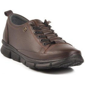 Resim Ayakmod 605 Z Ortopedik Hakiki Deri Kadın Kahverengi Günlük Ayakkabı Kahve 