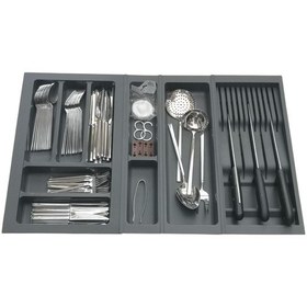 Resim Mutfak, Modüler Bıçaklıklı Kaşıklık Seti, Antrasit, 74 x 48 cm (Enden-Boydan 3,5 cm Kesilebilir) 