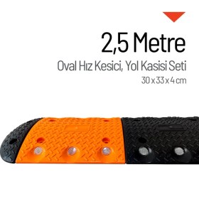 Resim İleri Trafik Oval Plastik Hız Kesici Kapaklı Set - 2,5 Metre 