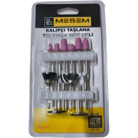 Resim Meşem Kalıpçı Taşlama Tel Fırça Seti 12'li 