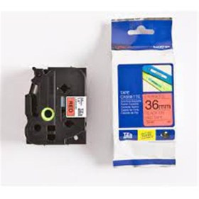 Resim Brother TZE-461 36 mm Kırmızı Üzeri Siyah Laminasyonlu Etiket 