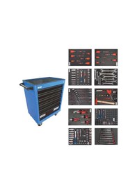 Resim Brio Hareketli Takım Dolabı 6 Çekmece Bline 259 Parça Mavi Dolu 