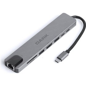 Resim Dark Dk-ac-u31x40 Usb 3.1 Type C To Hdmı Ethernet Tf Sd Kart Usb 3.0 Usb 2.0 Pd 8 In 1 Dönüştürücü 