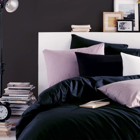 Resim Plain Siyah %100 Pamuk Ranforce Battal Boy Nevresim Takımı 