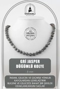 Resim OSMANLI DOĞAL TAŞ Gri Jasper 8 Mm Düğümlü Doğal Taş Kolye 