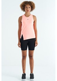 Resim Tommy Life Yavruagzı Yırtmaç Detaylı O Yaka Sıfır Kollu Standart Kalıp Kadın Spor Atlet - 97256 Yavru Ağzı 
