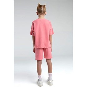 Resim Rolypoly Kız Çocuk Pamuk İki İplik Kısa Kol Şortlu Pijama Takımı Rp3590 Pembe 