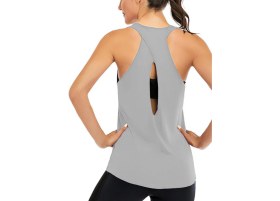 Resim Ghassy Co. Kadın Cross Running Çapraz Sırtı Açık Antrenman Yoga Spor Atlet Tank Tops 1782 