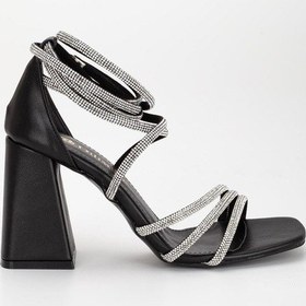 Resim 3 Bantlı Bilek Sargılı Gladyatör Model Siyah Kadın Abiye Ayakkabı-2798-siyah 