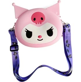 Resim Lion Bijuteri Pembe Kuromi Figürlü Silikon Çocuk Çanta 