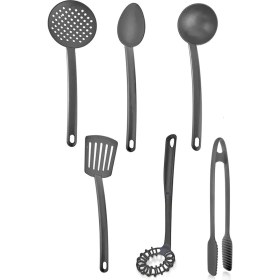 Resim Fırsat Sende Pratik 6lı Yanmaz Yapışmaz Teflon Servis Set 220 Derece Dayanıklı Kepçe Kevgir Spatula Kaşık Çırpıcı 
