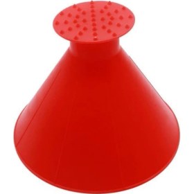 Resim Cdwishbest Kırmızı Stil Araba Kar Sökücü Çok Fonksiyonlu Yağ Yakıt Doldurma Hunisi Ön Cam Kürek Buz Çözme Kar Küreği Arabalar Buz Kazıyıcı Kış (Yurt Dışından) 
