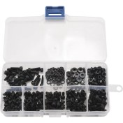 Resim Seeppitous 300 Pcs Somun Cıvataları Set Hex Cıvatalar Somun ve Yıkayıcı Ürünlük Vidaları Cıvatalar M3 Alet Kiti Plastik Kutu (Siyah) (Yurt Dışından) 
