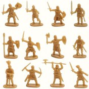 Resim 100 Adet Minyatür Ortaçağ Asker Seti - Masaüstü Savaş Oyunları & Koleksiyoncular için Plastik Antik Savaşçı Lejyonları, Ev Dekoru için Mükemmel 