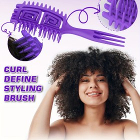 Resim CANDY BRUSH 1pc Islak Dalgalı Saç Fırçası, Dalga Tanımlama Çözücü, Kurutma için Boş Arka Tasarım, Trident Sapı ile Azaltılmış Saç Çekme, Erkekler Kadınlar Kızlar için Stil Aracı, Plastik Taran, ABS Sap 