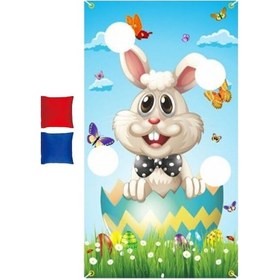 Resim Suntek Paskalya Bahçe Bayrağı Küçük Yard Bayrağı Çuval 