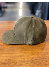 Resim Air Jordan Haki Renk Hiphop Snapback Rapper Basket Cap Şapka 