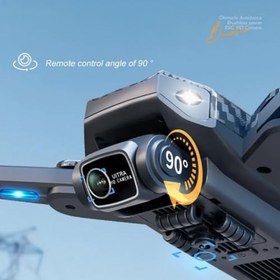 Resim 4K HD Kameralı Katlanabilir Drone Engel Tanıma Canlı Görüntü Aktarımı Uzaktan Kumandalı Uzun Menzil (Siyah) 