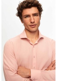 Resim D'S Damat Ds Damat Slim Fit Gül Kurusu Italyan Yaka Dar Kesim Klasik Kravatlık Uzun Kollu Kolay Ütülenebilir 2HF02ORT5185 Gülkurusu 